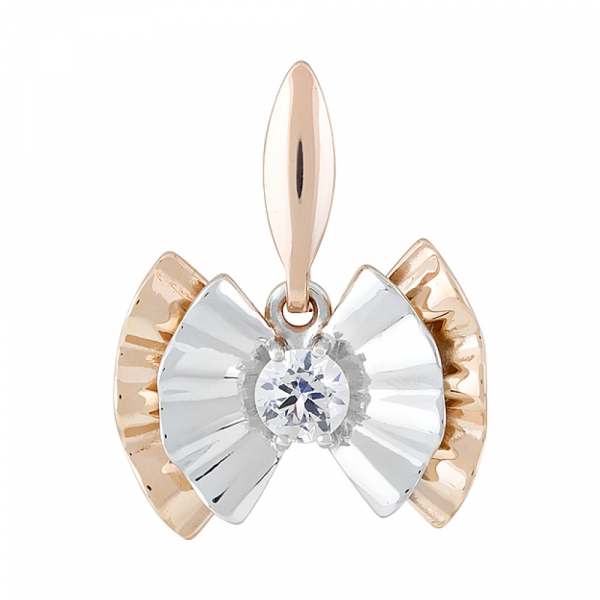 Золотая подвеска с фианитами № 127504