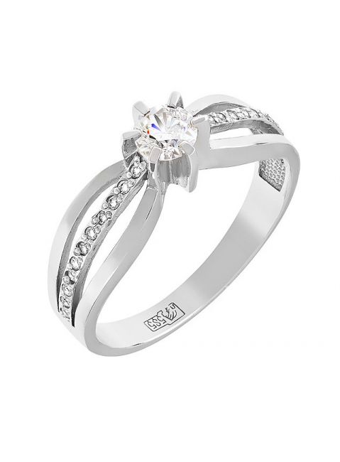 Золотое кольцо с бриллиантом № 110159