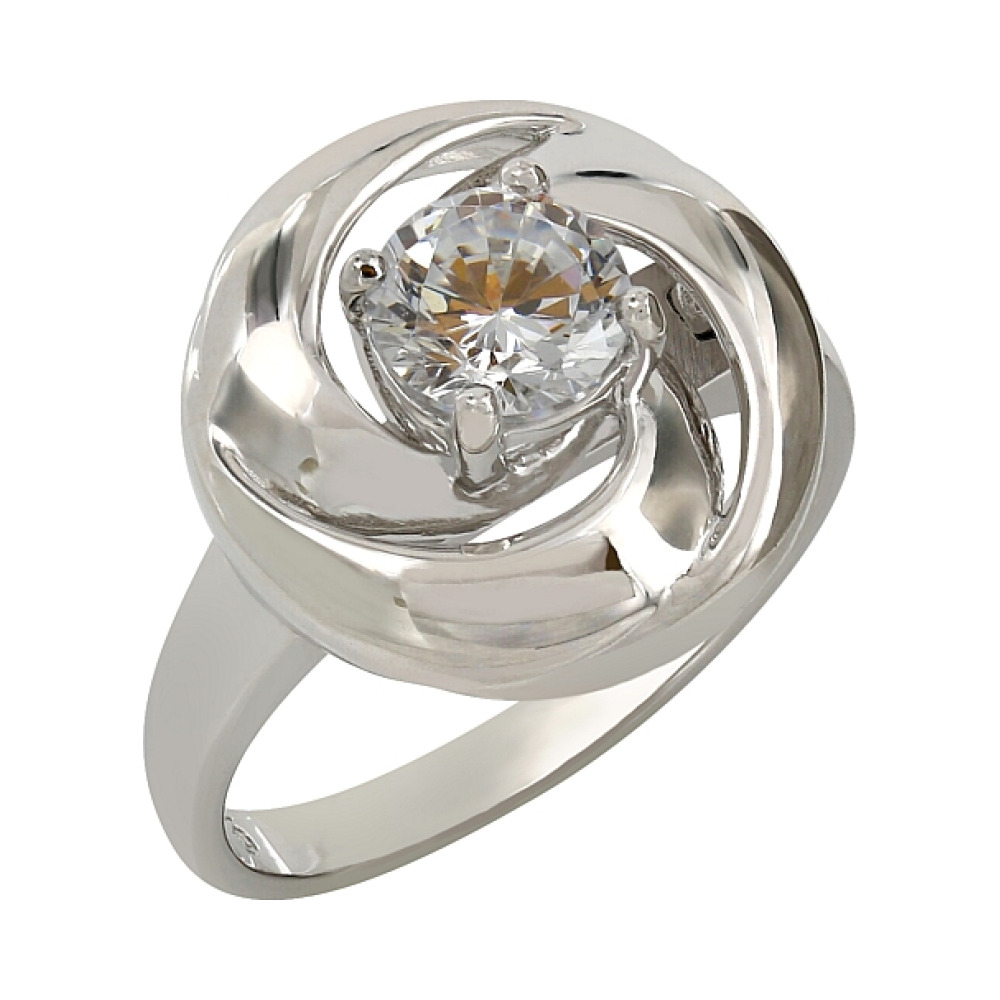 Серебряное кольцо с фианитом № 107306