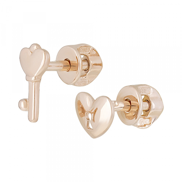 Золотые серьги без камня № 128001