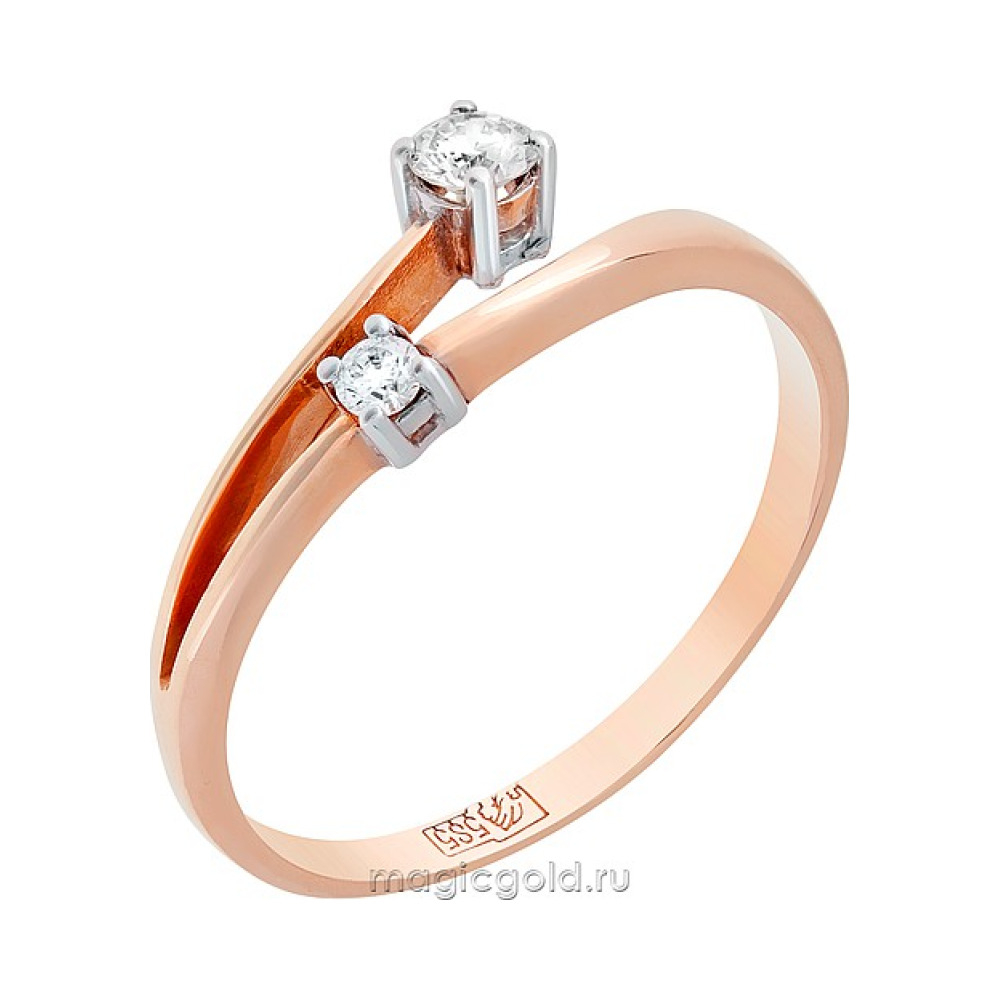 Золотое кольцо с бриллиантом № 161707
