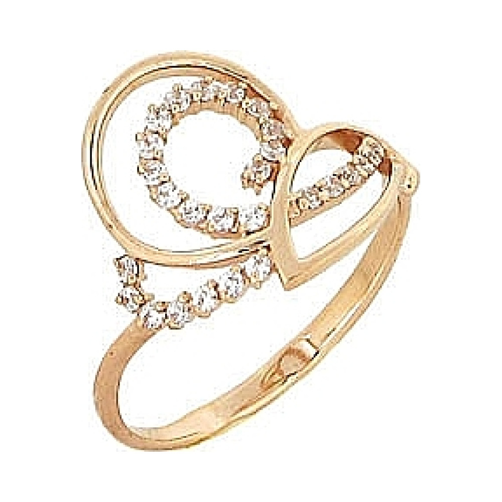 Золотое кольцо с фианитом № 65267