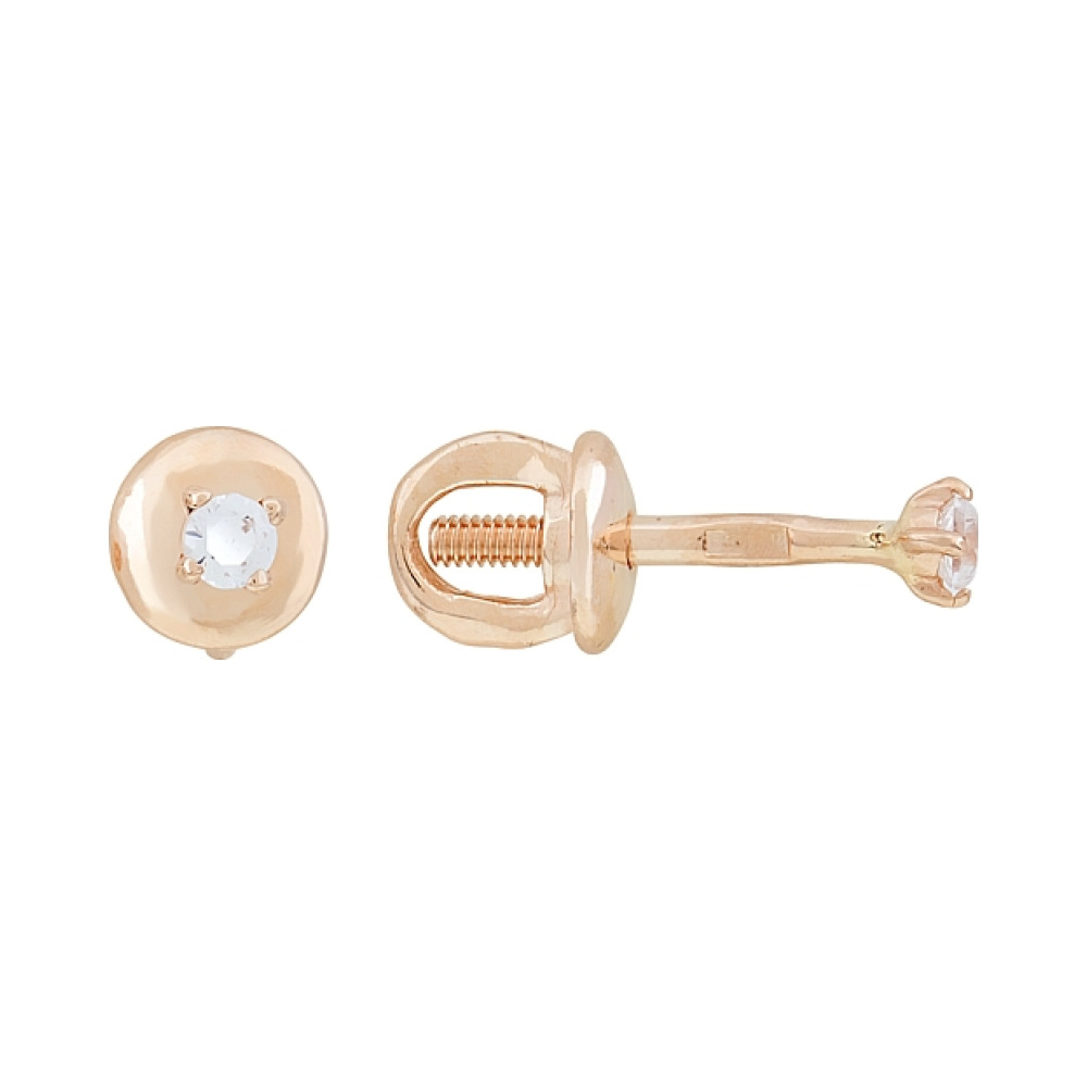 Золотые серьги с фианитом № 116651