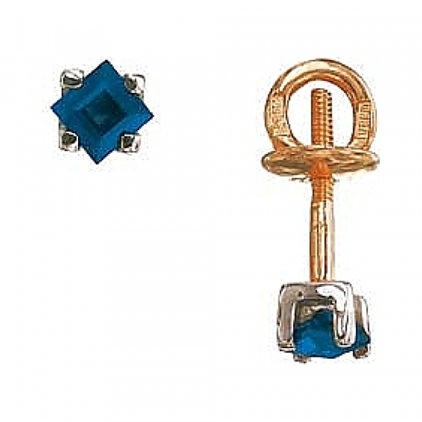 Пуссеты с сапфиром № 25660