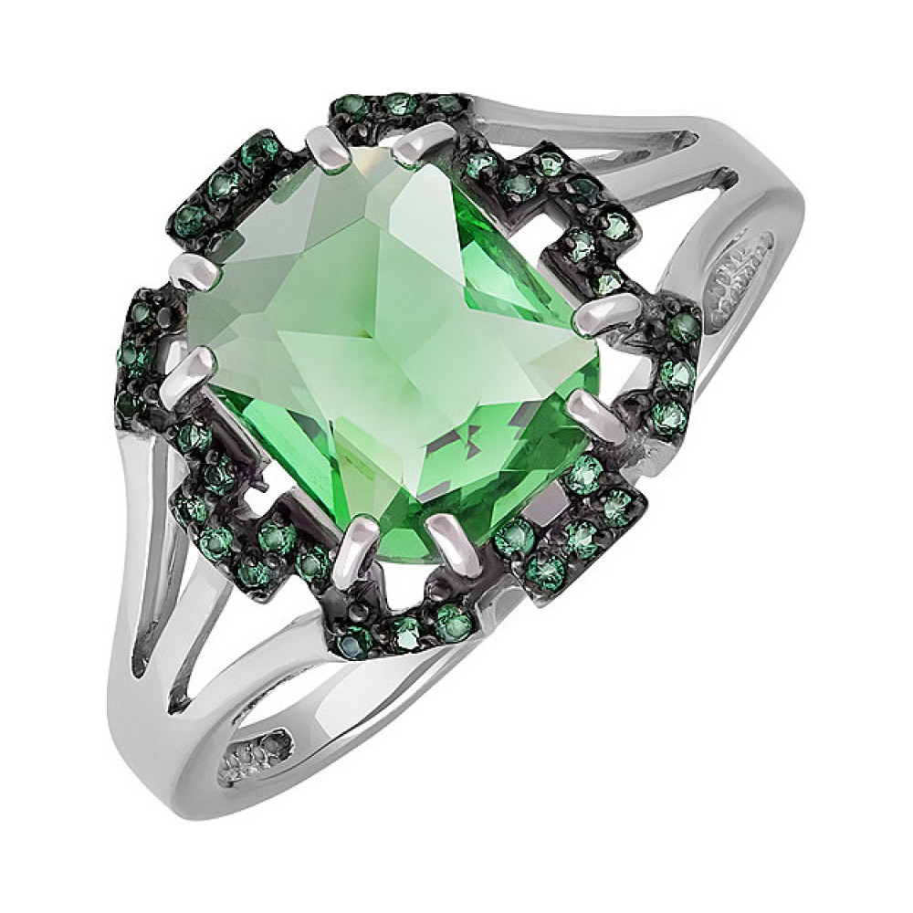 Серебряное кольцо с алпанитом и фианитом № 135370