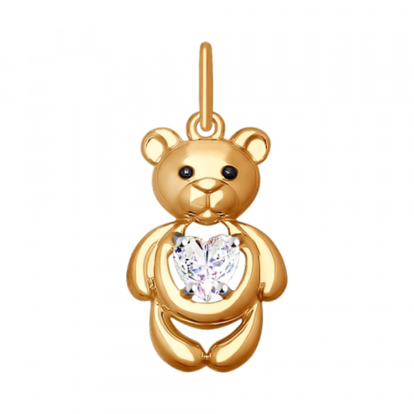 Золотая подвеска с фианитом № 140961
