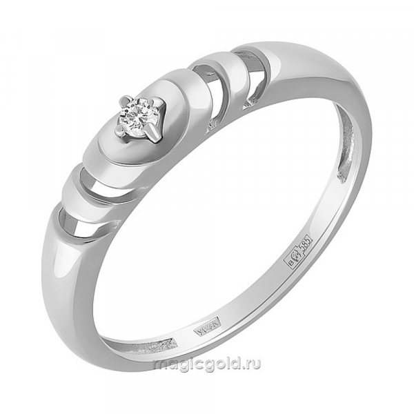 Золотое кольцо с бриллиантом № 164072