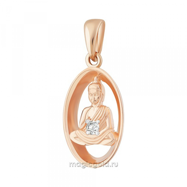 Золотая подвеска с фианитом № 172143