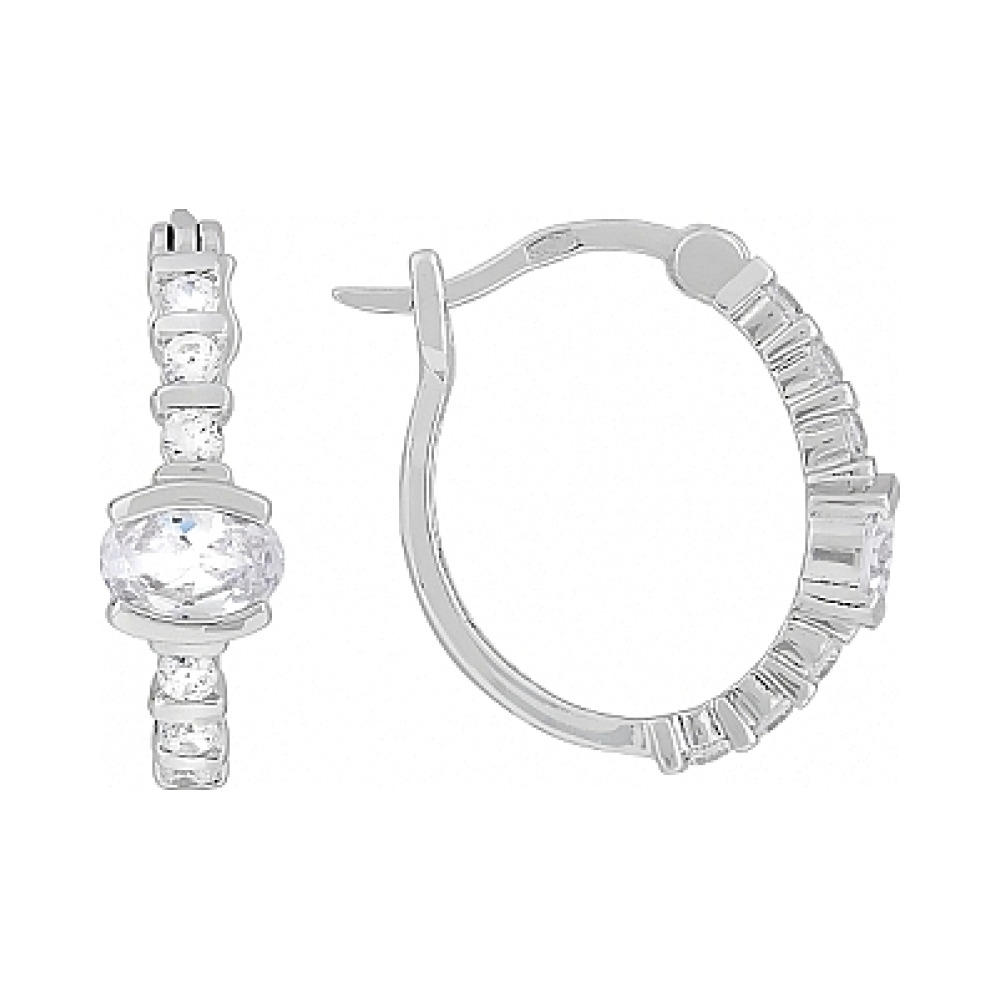 Серебряные серьги с фианитом № 108519