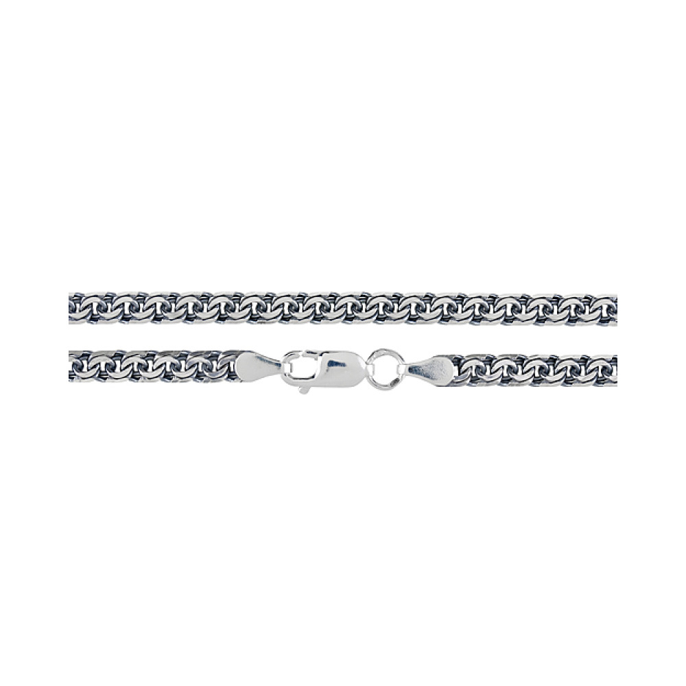 Серебряная цепь гарибальди черн. № 128180