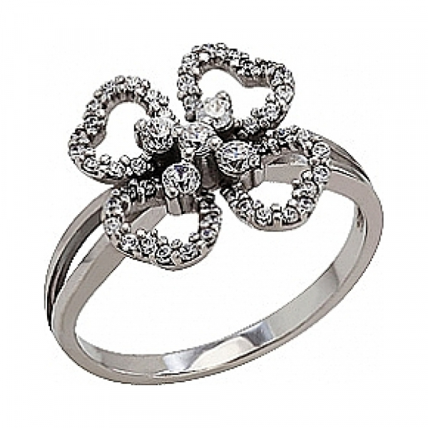 Золотое кольцо с фианитом № 76940