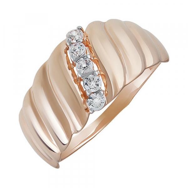 Золотое кольцо с фианитом № 138033