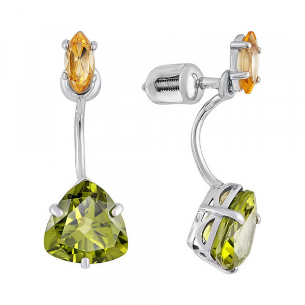 Пуссеты с полудрагоценными вставками   № 126897