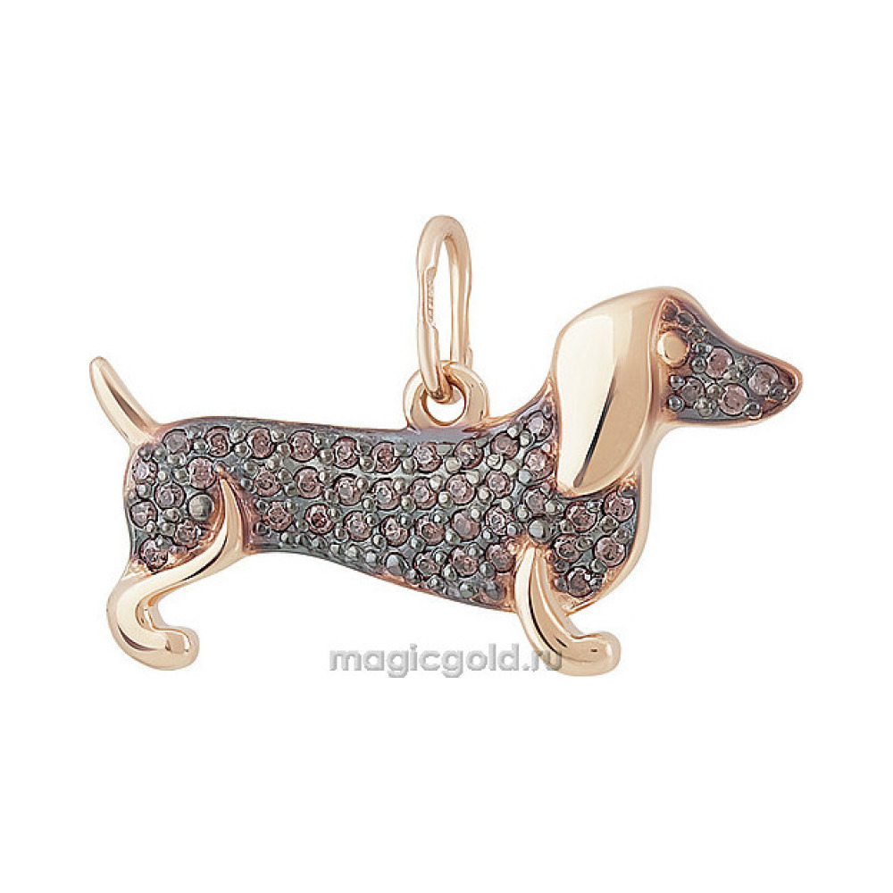 Золотая подвеска с фианитом № 155863