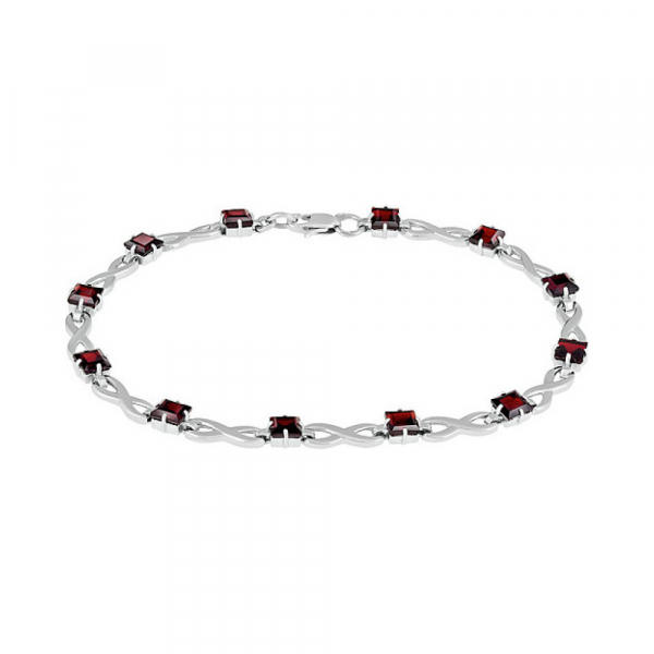 Серебряный браслет с гранатом № 134118