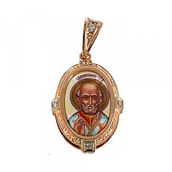  Икона с бриллиантом и эмалью 