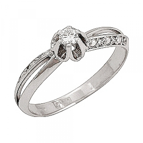 Золотое кольцо с фианитом № 51842