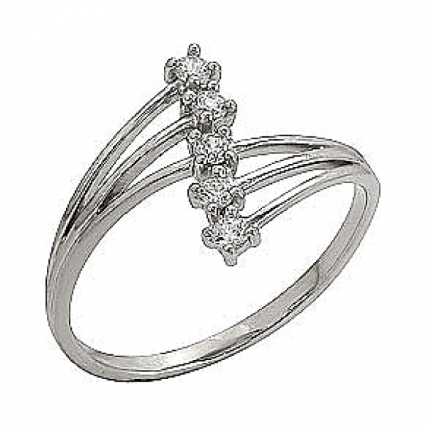 Золотое кольцо с фианитом № 70354