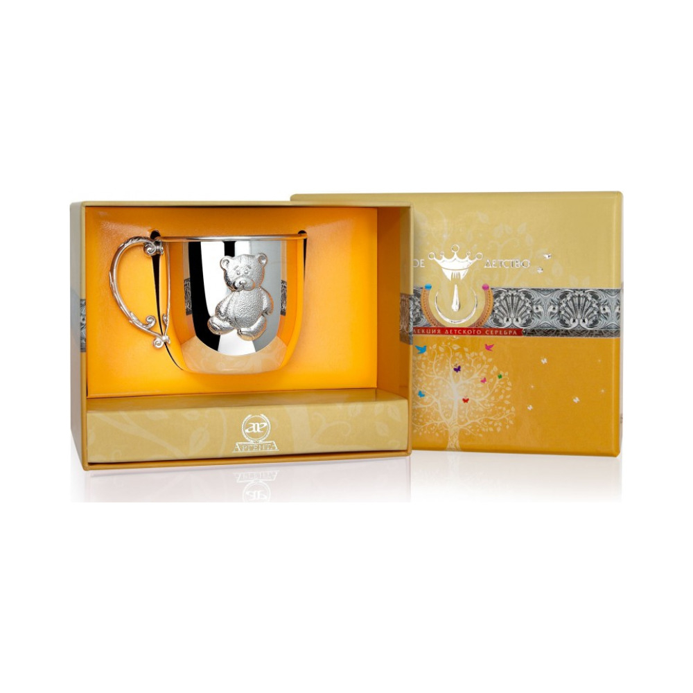 Серебряная детская кружка «Мишка»