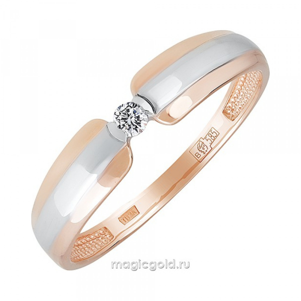 Золотое кольцо с бриллиантом № 139881
