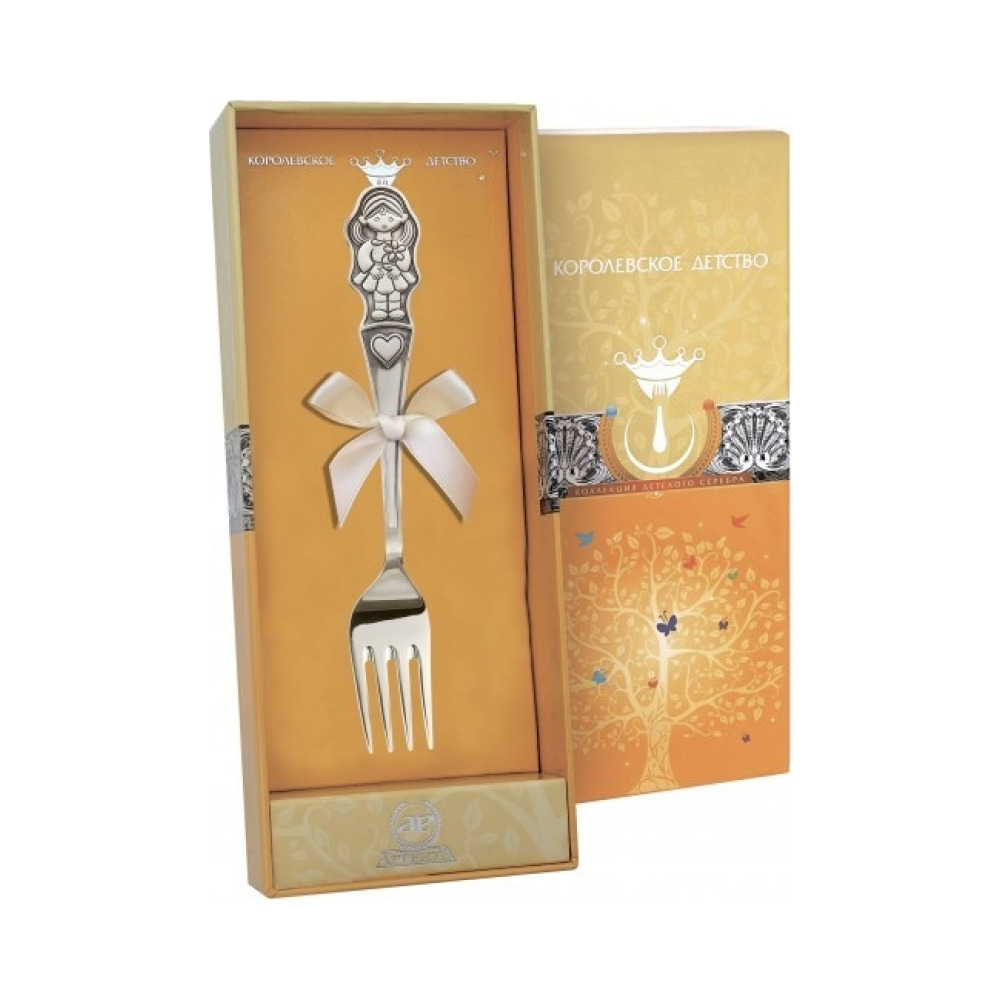 Вилка детская "Девочка" черн + футляр