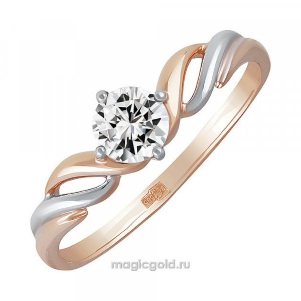 Золотое кольцо с фианитом № 140421