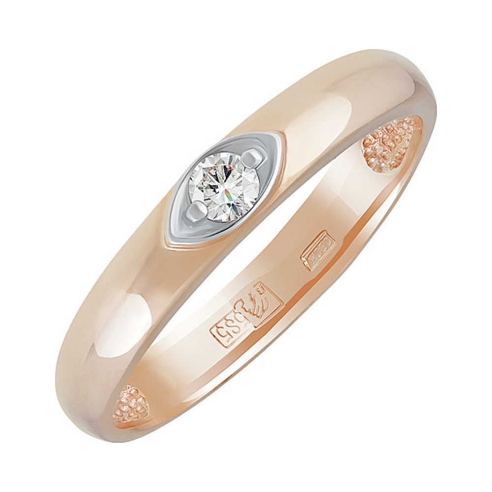 Золотое кольцо с бриллиантом № 138259