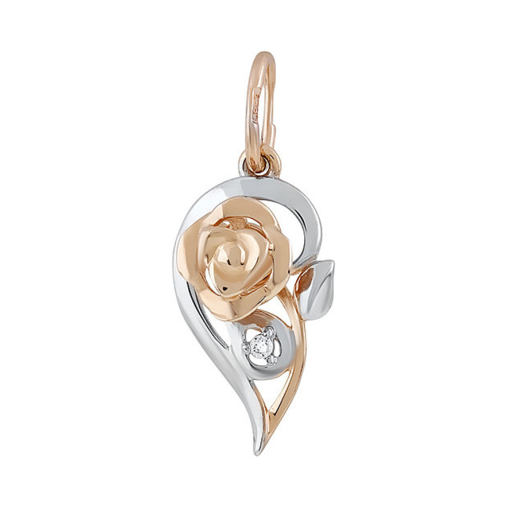 Золотая подвеска с фианитом № 134918