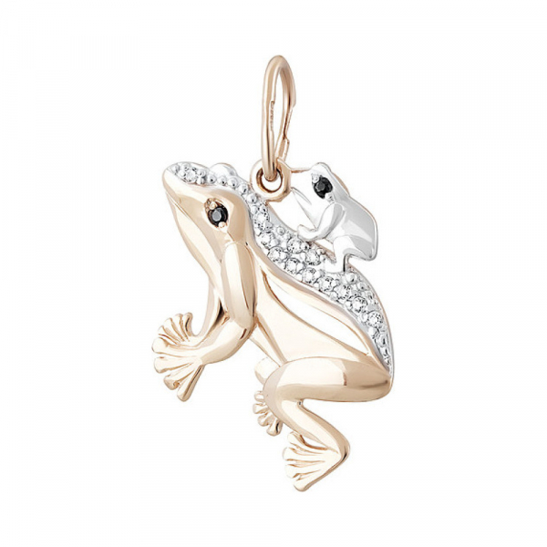 Золотая подвеска с фианитом № 133581