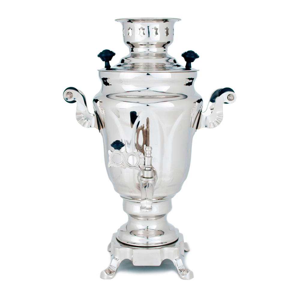 Фотография самовар электрический "тюльпан", 1.5 литра, никелированный №1