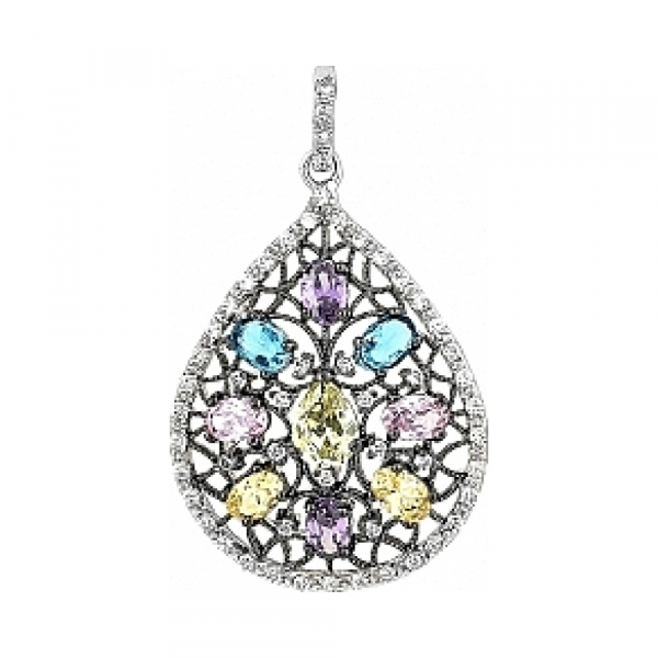 Серебряная подвеска с фианитом № 114242