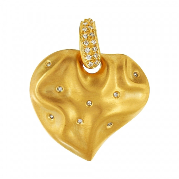 Серебряная подвеска с фианитом и золотым покрытием № 80445