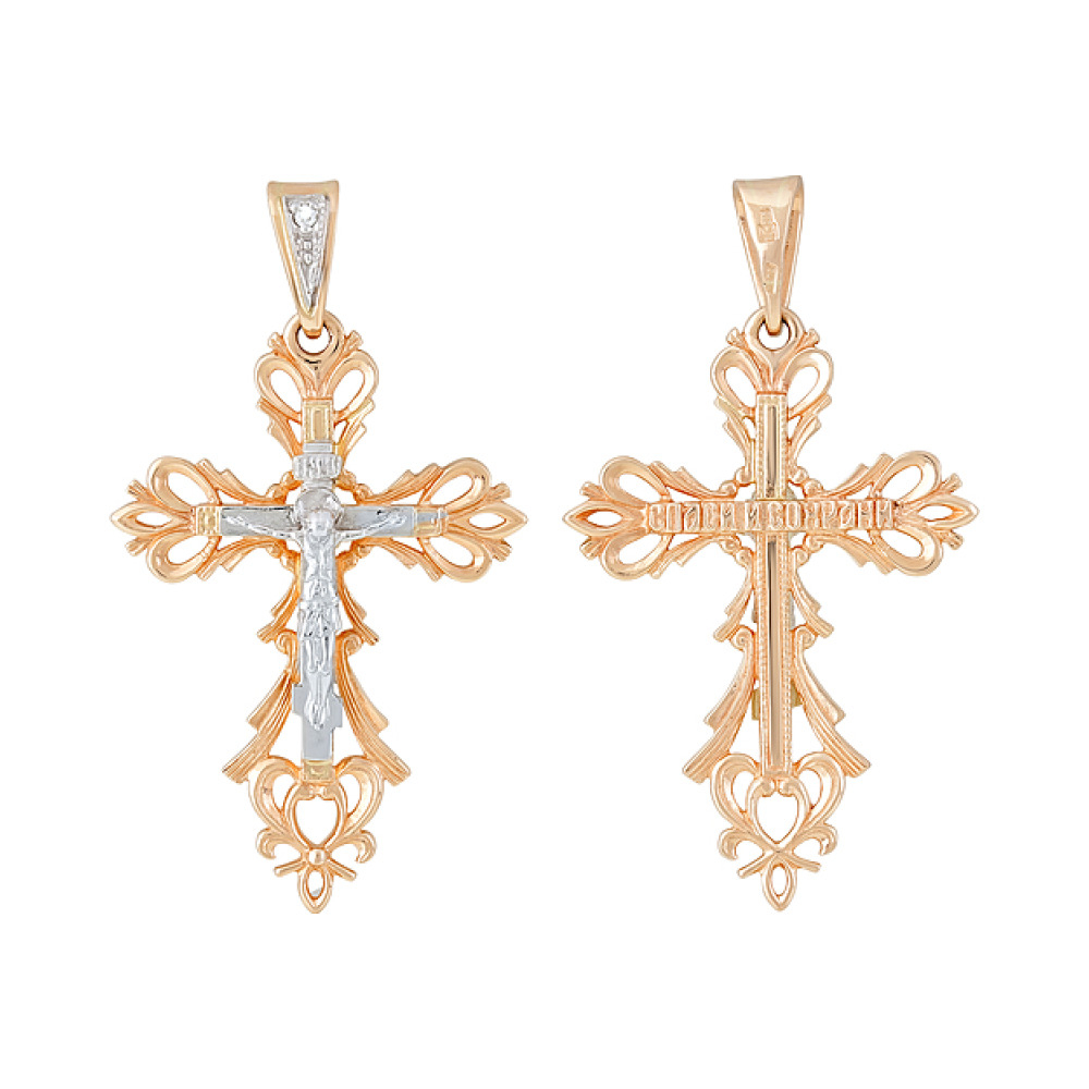 Крест с бриллиантом № 103382