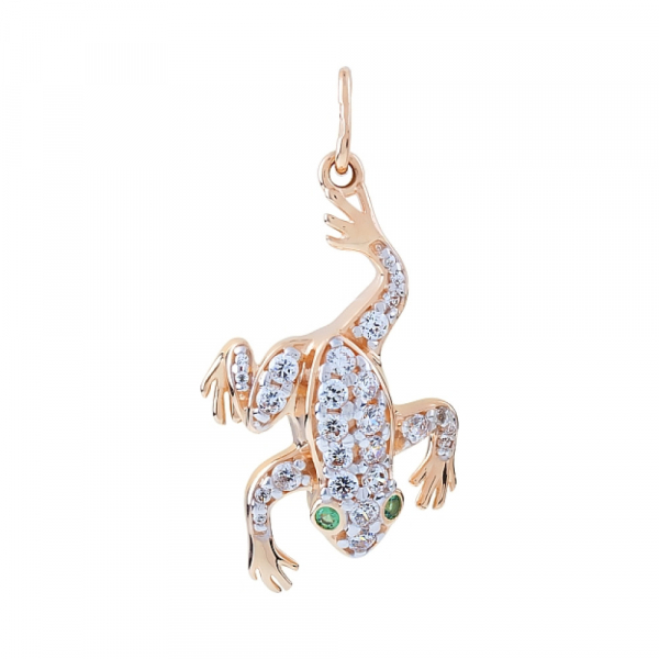 Золотая подвеска с фианитами № 111401