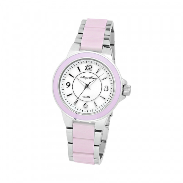 Часы кварцевые Magic Time на розовом ремешке № 117246