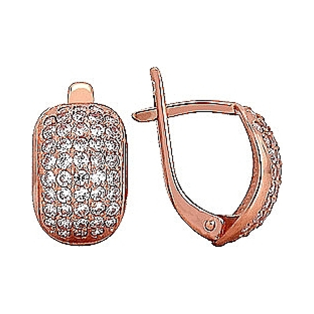 Золотые серьги с фианитом № 74899