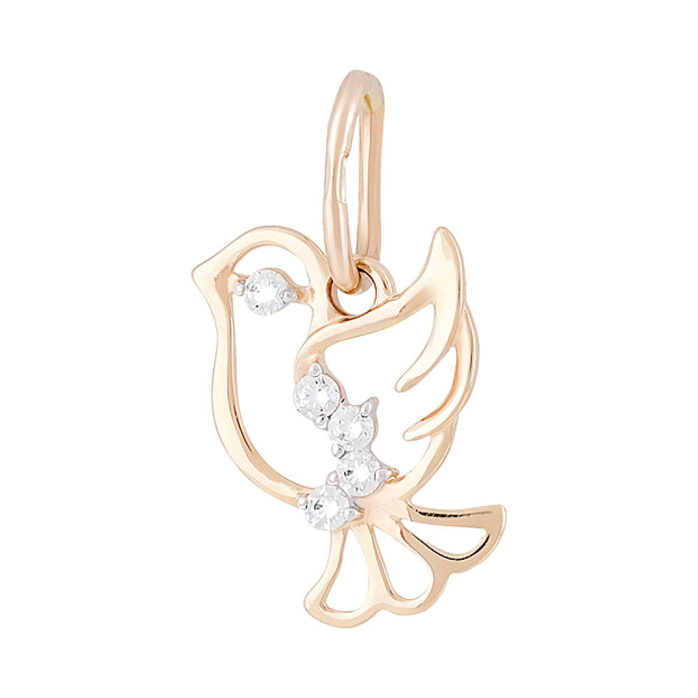 Золотая подвеска с фианитами № 129008