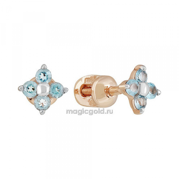 Пуссеты с топазом № 141446