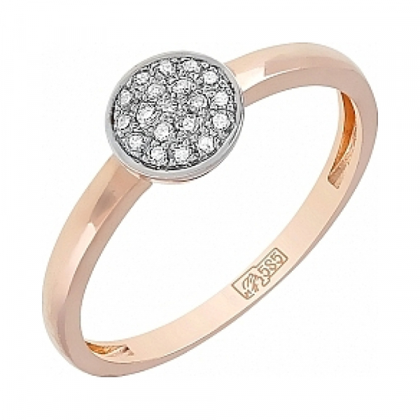 Золотое кольцо с бриллиантом № 114508