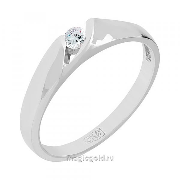 Золотое кольцо с бриллиантом № 102113