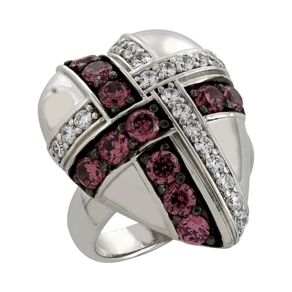 Серебряное кольцо с фианитом № 82776