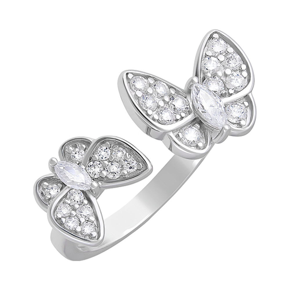 Серебряное кольцо с фианитами № 127691