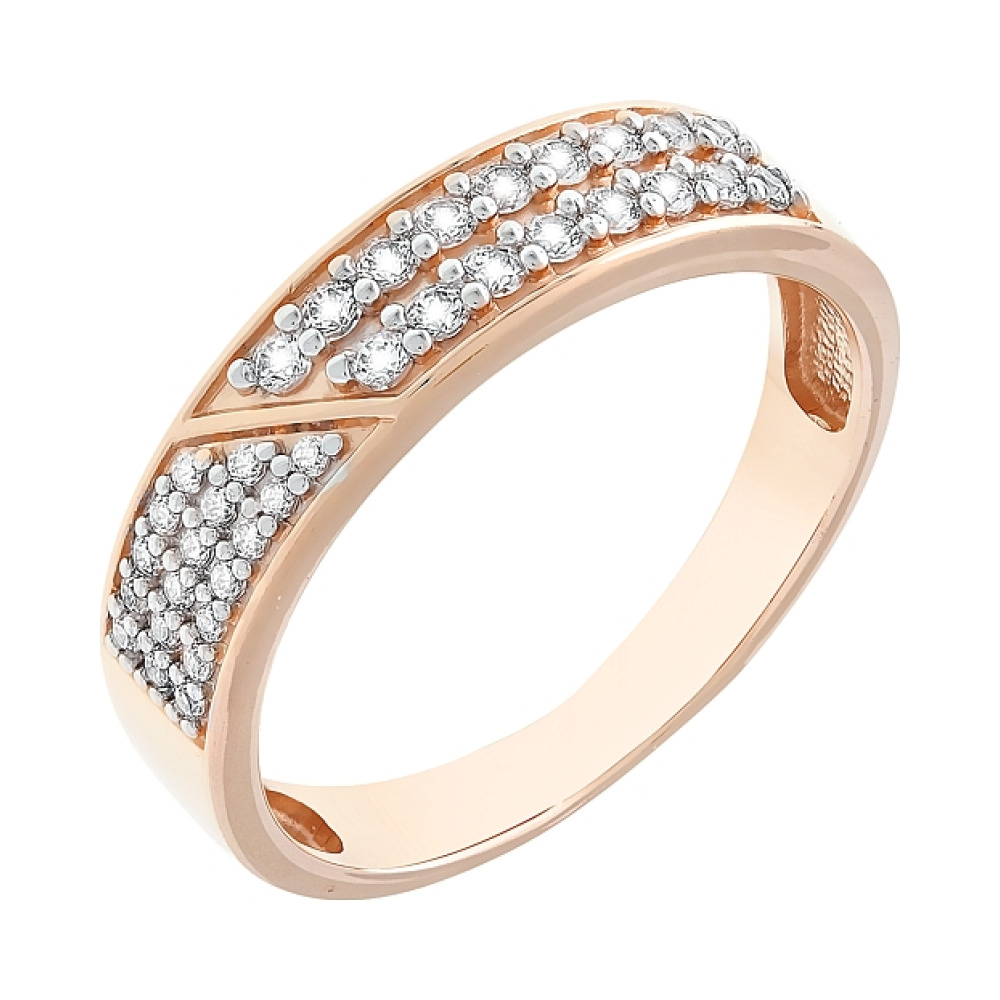 Золотое кольцо с фианитами № 112397