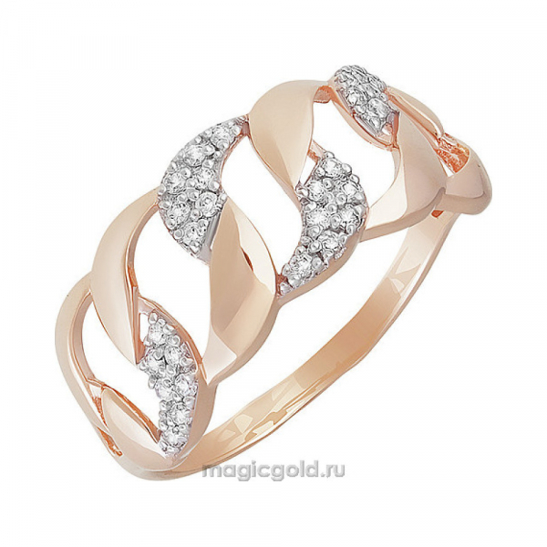 Золотое кольцо с фианитом № 155924