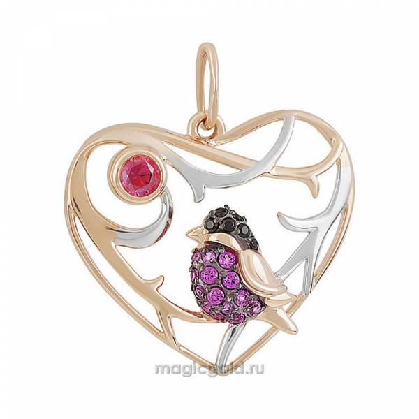 Золотая подвеска с фианитом № 155862