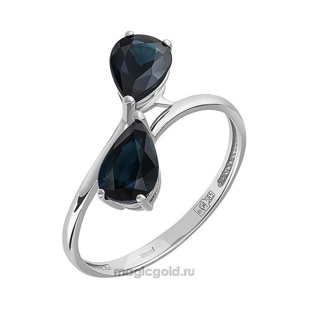 Золотое кольцо с сапфиром № 159101