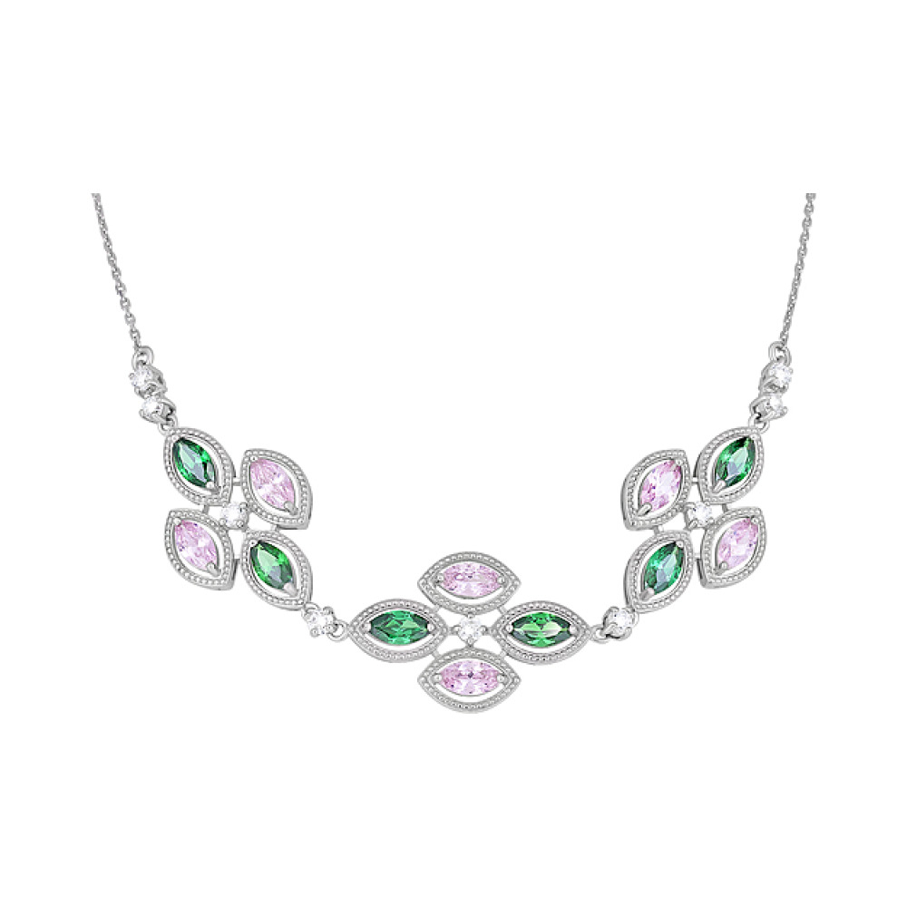 Серебряное колье с фианитом № 127960