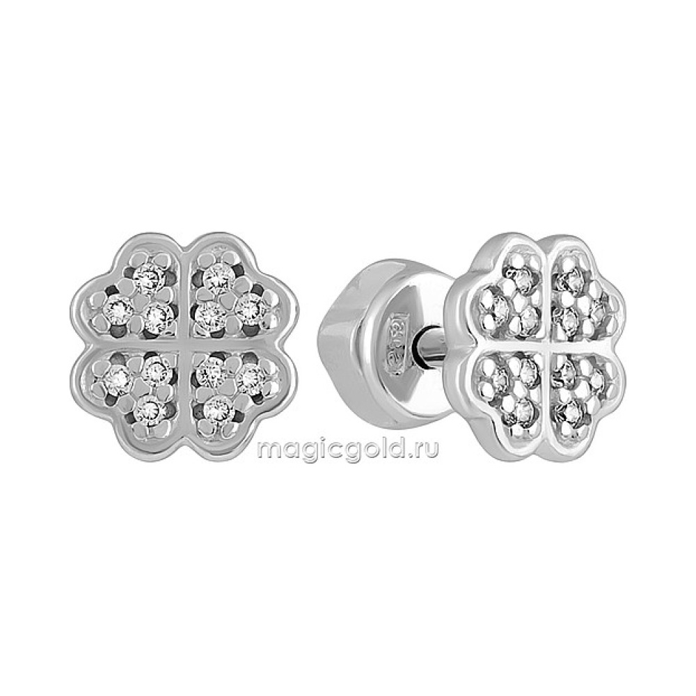 Пуссеты с фианитом № 135395