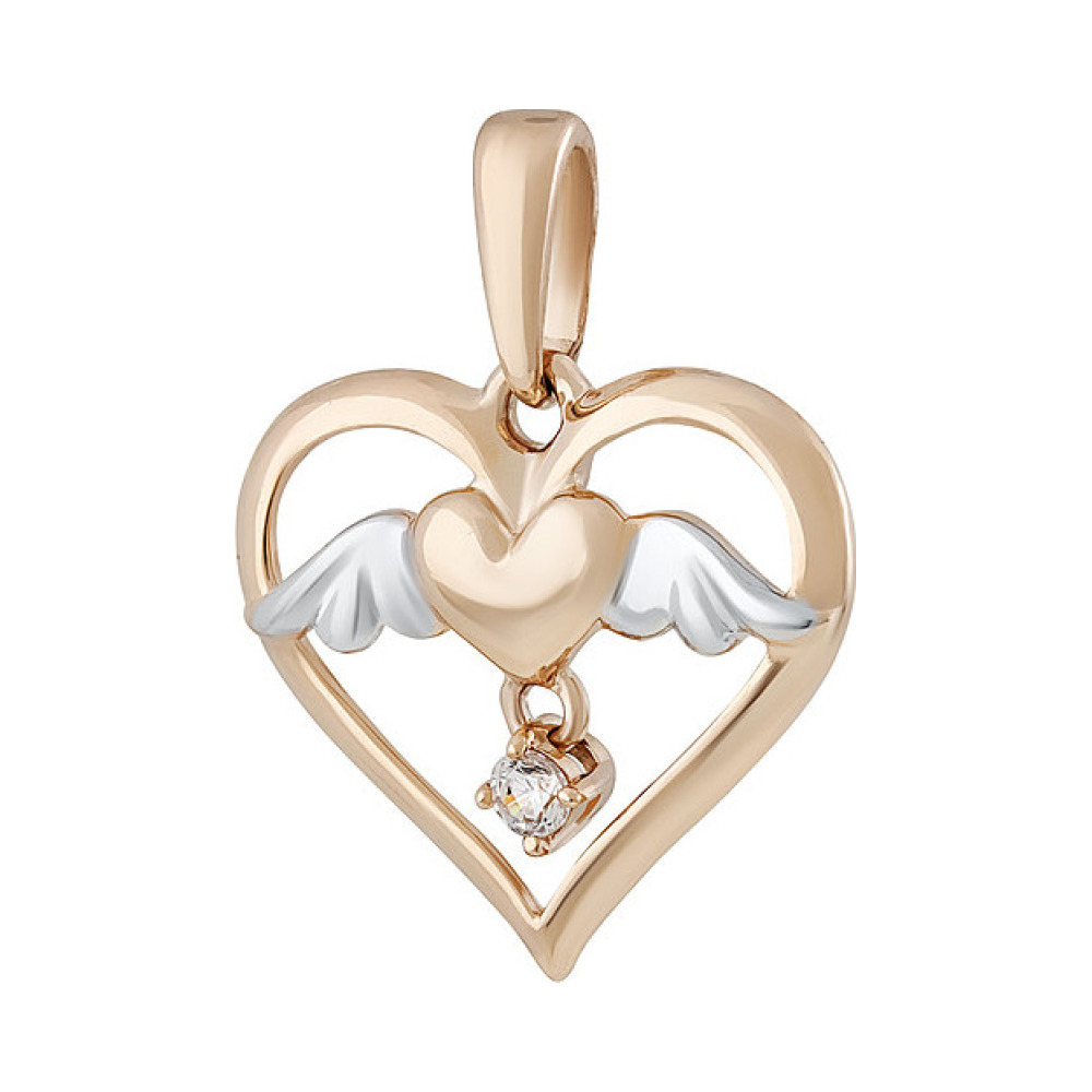 Золотая подвеска с фианитом № 135424