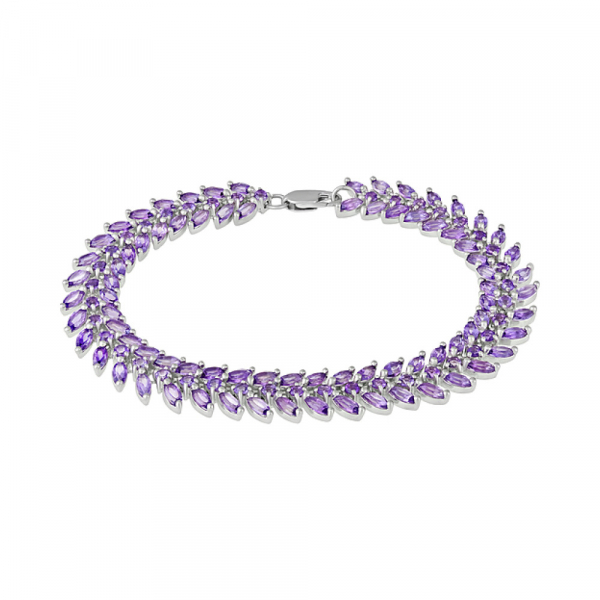 Серебряный браслет с аметистом № 123888